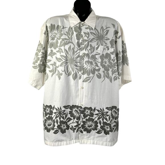 Vintage 90s Hawaiian Floral Shirt by Intrinsic Cotton Short Sleeves Summer Beach - Picture 1 of 6